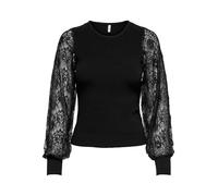 ONLY Onlperry Life Ls Mix O-Neck KNT, Noir, S Femme