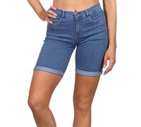 ONLY Onlrain Life Mid Long DNM Noos Short en Jean pour Femme, Bleu Jeans Clair, M