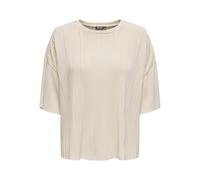 ONLY Onlravenna S/S Plisse Top Noos JRS Haut féminin avec col en O et Manches Courtes, Coupe Droite, Bone White, S Femmes