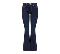 ONLY Onlreese Reg Retro Flared DNM Box Pantalon en Jean, Bleu foncé Denim, 31W / 32L Femmes