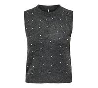 ONLY Onlrenata SL O-Neck Pearl Vest KNT, Gris foncé mélangé, M Femme