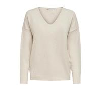Only Onlrica Life L/S KNT Noos Pull à col en V pour Femme, Bouleau/détail : mélange de Couleurs., S