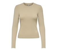 ONLY Onlriley O-Neck L/S Top JRS Noos Haut Basique avec col Rond et Manches Longues pour Jeunes Femmes, Taupe