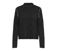 ONLY Onlrina Life Ls Rhinestone Highneck KNT, Noir, L Femme