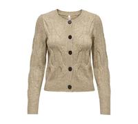 ONLY Onlrio Life Câble Ls Col Rond Cardi KNT Sweater, tanin/détail : mélangé, XL Femme