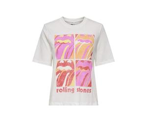 ONLY Onlrolling Stones Life S/S Top Box JRS, Cloud Dancer, M Femmes