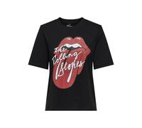 ONLY Onlrolling Stones Life S/S Top Box JRS, Noir, M Femmes