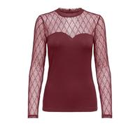 ONLY Onlsalina L/S Lace Mix Top JRS, Bordeaux, S Femmes