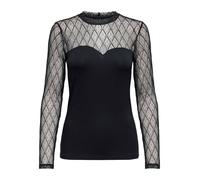 ONLY Onlsalina L/S Lace Mix Top JRS, Noir, M Femmes