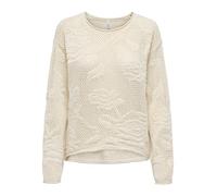 ONLY Onlseaside Ls Pullover CC KNT Pull, Ecru, M Femme