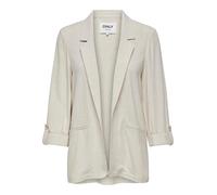 Only Blazer Onlsiesta - manches 3/4 en lin, ouvert - Beige clair Taille 36