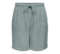 Only Onlsiesta MW Pull-Up Linen BL Short Os, Bleu foncé, L Femme