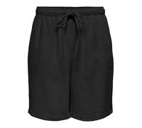 ONLY Onlsiesta MW Pull-Up Linen BL Short Os, Noir, L Femme