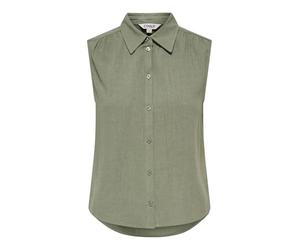 ONLY Onlsiesta S/L Linen BL T-Shirt PNT Noos, Vert Lichen, L Femmes