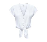 ONLY Onlsiesta SS Knot Lin BL T-Shirt PNT Noos, Blanc éclatant, XS Femmes