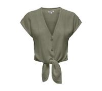 Only Chemisier femme SIESTA – coupe droite, col V, manches courtes – olive Taille M