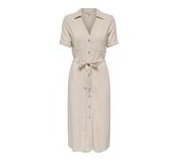 ONLY ONLSIESTA SS Lin BL Shirt Dress PNT Noos Femme Robe mi-Longue Beige M 80% Viscose, 20% Lin