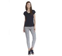 ONLY onlSILVERY S/S V Neck Lurex Top JRS Noos T-Shirt, Bleu (Night Sky), 36 (Taille Fabricant: X-Small) Femme