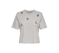 ONLY O-Neck Top JRS Onlsilvia Life S/S Haut à col Rond, Gris Clair chiné, S Femmes