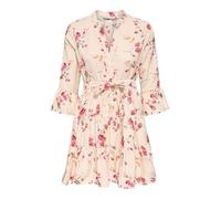 ONLY Onlsina Life 3/4 Short Dress Noos WVN Robe élégante avec Manches à Volume et Fermeture à Boutons, Crème brûlée, M Femmes