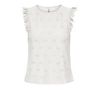 Only Onlsmilla Life S/L Frill Top JRS, Cloud Dancer, L Femmes