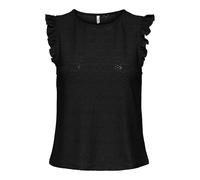 Only Onlsmilla Life S/L Frill Top JRS, Noir, L Femmes