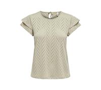 ONLY Onlsmilla S/S O-Neck Frill Top JRS, Elm, L Femmes