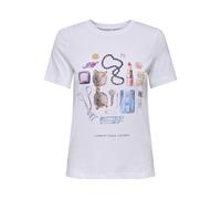 ONLY Onlsonya Life Reg S/S Slit Top Box JRS pour Femme, Blanc éclatant., L