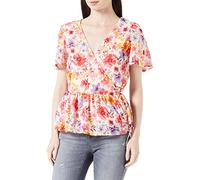 ONLY Onlstar Life Fia S/S Wrap Top Ptm Blouse, Camellia Rose/AOP : Star Summer Flowers, M Femme