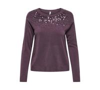 ONLY Onlstarry Ls Sequin O-Neck KNT, Mauve Wine, M Femme
