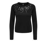 ONLY Onlstarry LS Sequin O-Neck KNT, Noir, S Femme