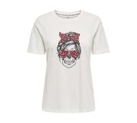 ONLY Onlstella Life S/S Skull Top CS JRS, Cloud Dancer, S