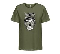 ONLY Onlstella Life S/S Skull Top CS JRS, Kalamata, XL Femmes
