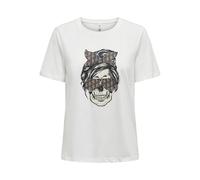 Only Onlstella Life S/S Skull Top CS JRS pour Femme, Cloud Dancer, M