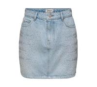 ONLY Onlstella Rhinestone DNM Azg Jupe Courte, Bleu Jeans Clair, XS