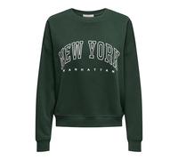 ONLY Onlsweat Life L/S Crew O.Size State Noos Sweat-Shirt avec imprimé, Vert pin, XL Femme