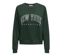 ONLY Onlsweat Life L/S Crew O.Size State Noos Sweat-Shirt avec imprimé, Vert pin, M Femme