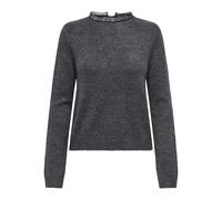 ONLY Onltammy Ls Lace Mix O-Neck BF KNT, Gris foncé mélangé, S Femme