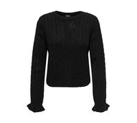 ONLY Onltia Ls Cable O-Cou BF KNT Sweater, Noir, L Femme
