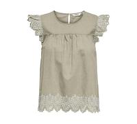 ONLY Onltulum EMB S/S Top WVN, Gris Olive, M Femmes