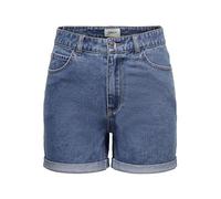 ONLY ONLVEGA Life HW MOM Shorts Noos, Bleu 3, XL Femme