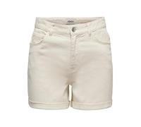 ONLY Onlvega Hw Mom DNM Shorts Noos, Ecru, M Femme