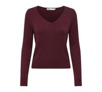 ONLY Onlvenice Life Ls Vneck Pullover KNT Nca Pull à col V, Bordeaux, L Femme