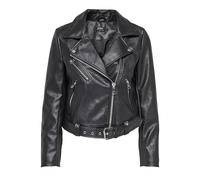 ONLY Onlvera Veste de motard en similicuir pour femme, Noir, M