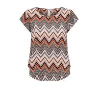 Only ONLVIC S/S AOP Top Noos PTM, T-Shirt Femme, Cloud Dancer/AOP:Arabian Zigzag,