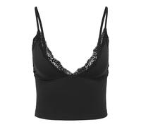ONLY Onlvicky Débardeur en Dentelle avec col en V pour Femme Noir Taille M, Noir, M