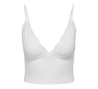 ONLY Onlvicky Débardeur en Dentelle pour Femme Col en V Blanc Brillant Taille S, Blanc éclatant., S