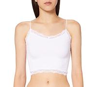 ONLY ONLVICKY Lace Seamless Cropped Top Noos, Blanc éclatant, XS/S Femme