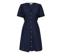 Only Robe courte Onlvita Linen – Coupe droite, taille ajustée, manches volumineuses – Bleu marine XS