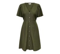 ONLY Onlvita Life Linen S/S Short Dress WVN Robe Droite avec Coupe ajustée à la Taille et Manches volumes, Kalamata, XS Femmes